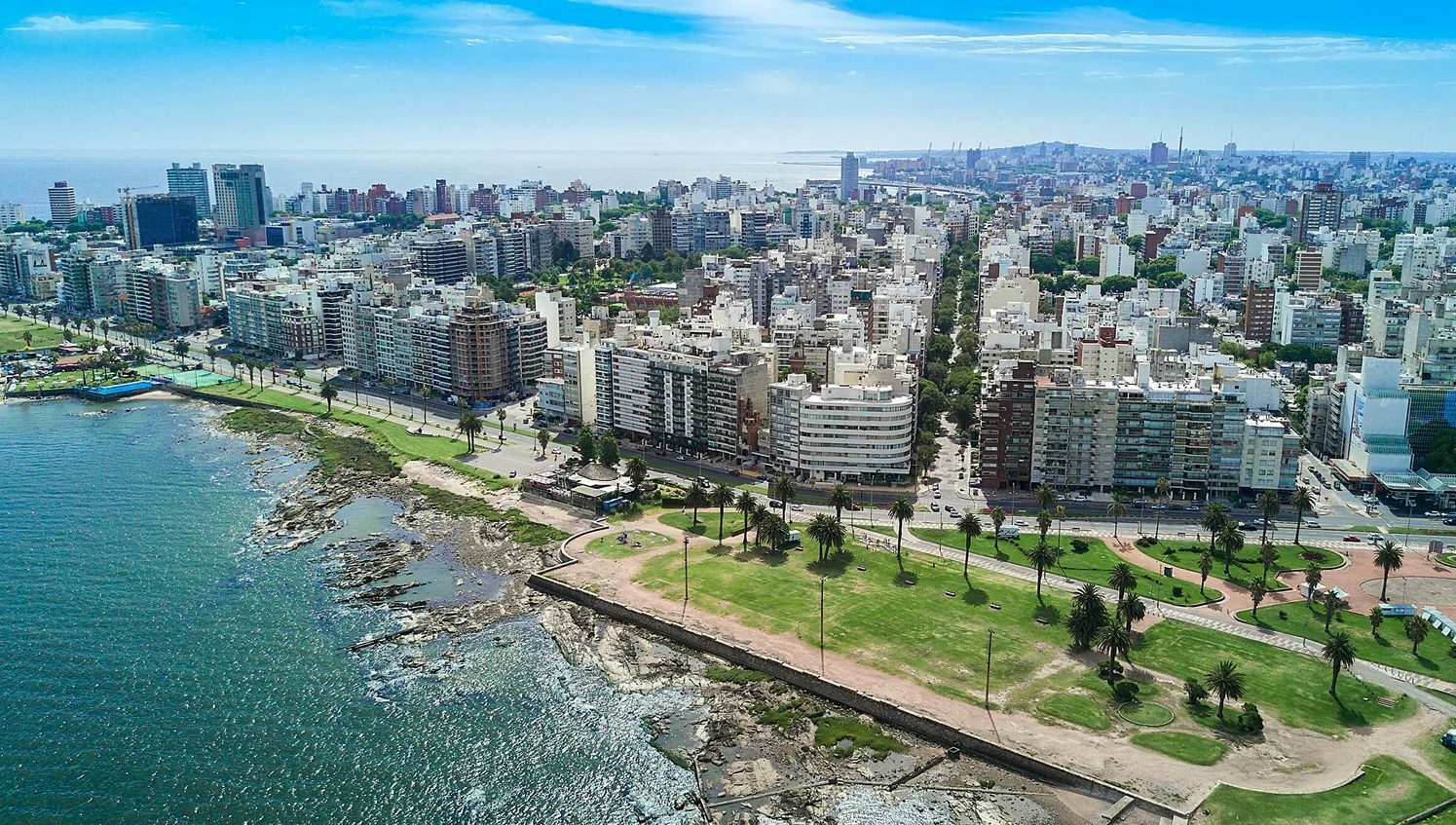 Montevideo coastline along the Rambla