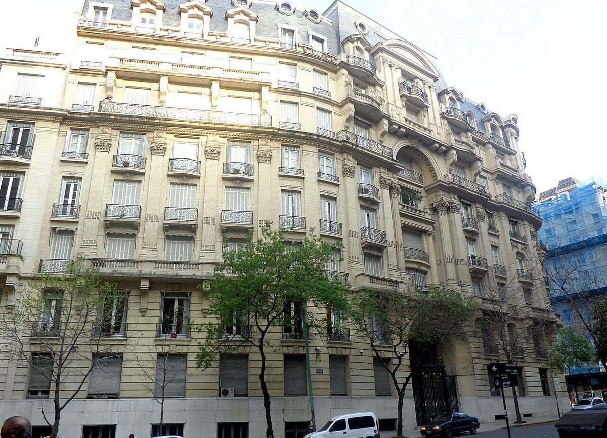 Ornate Belle Époque apartment building on a Buenos Aires street